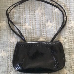 Small Black patent leather purse/crossbody